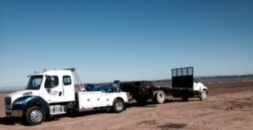 stake bed truck towing